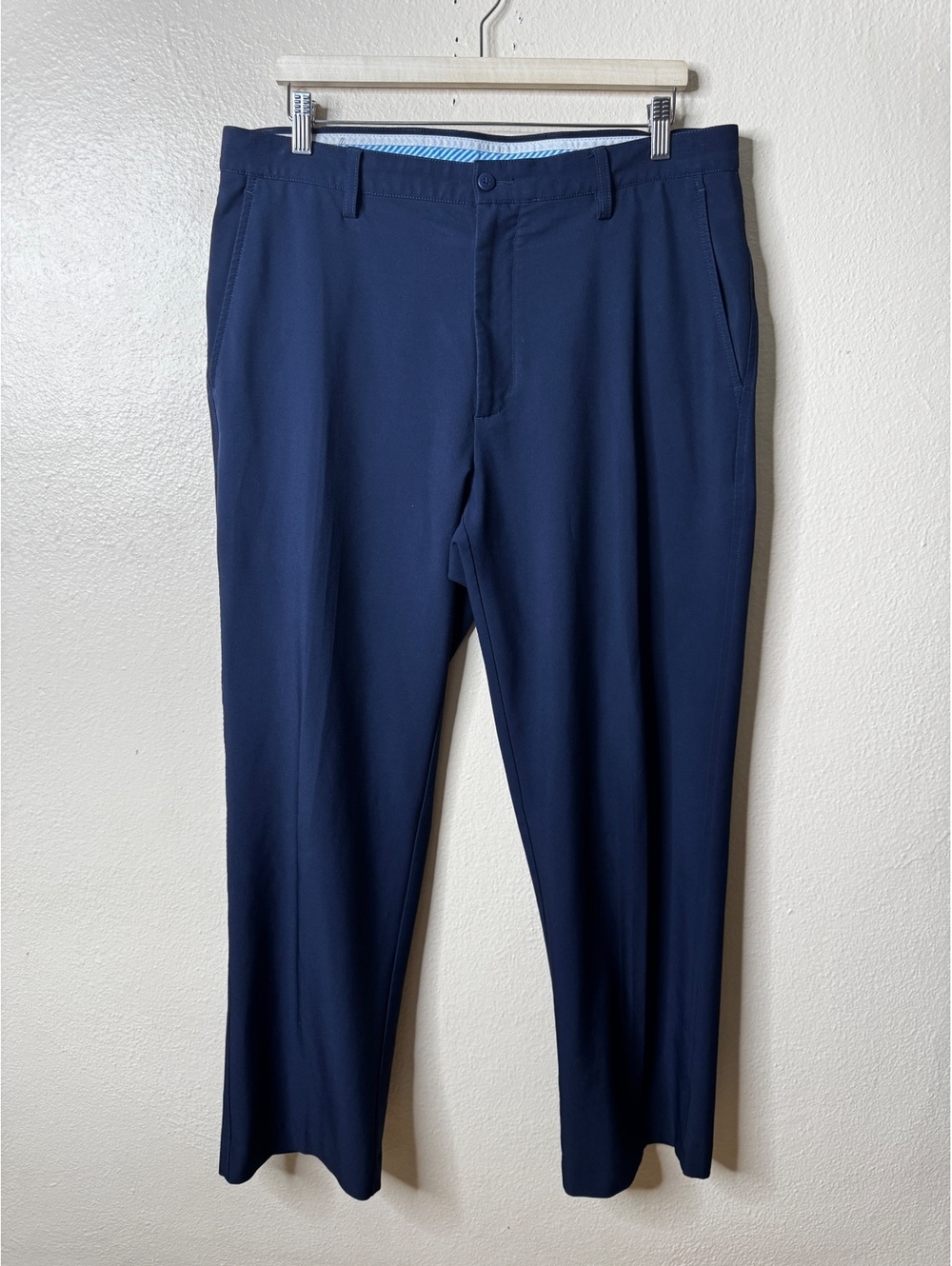 FootJoy Mens 36x30 Golf Pants Navy Blue Stretch Performance Flat Front